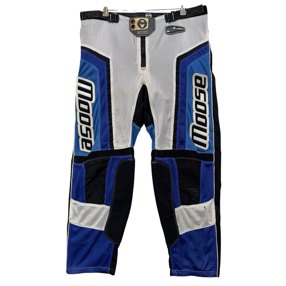 Moose Racing Pants 38 Mens Blue White Sahara BMX Motocross Korea Made